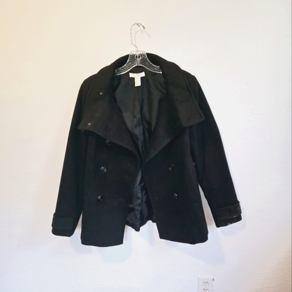 Super Warm Stylish Black Pea Coat